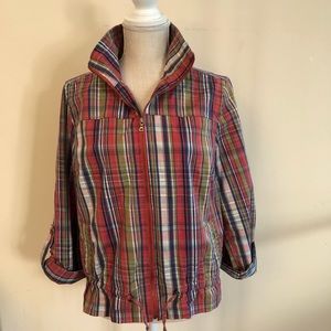 Christopher & Banks Plaid Cotton Lighr